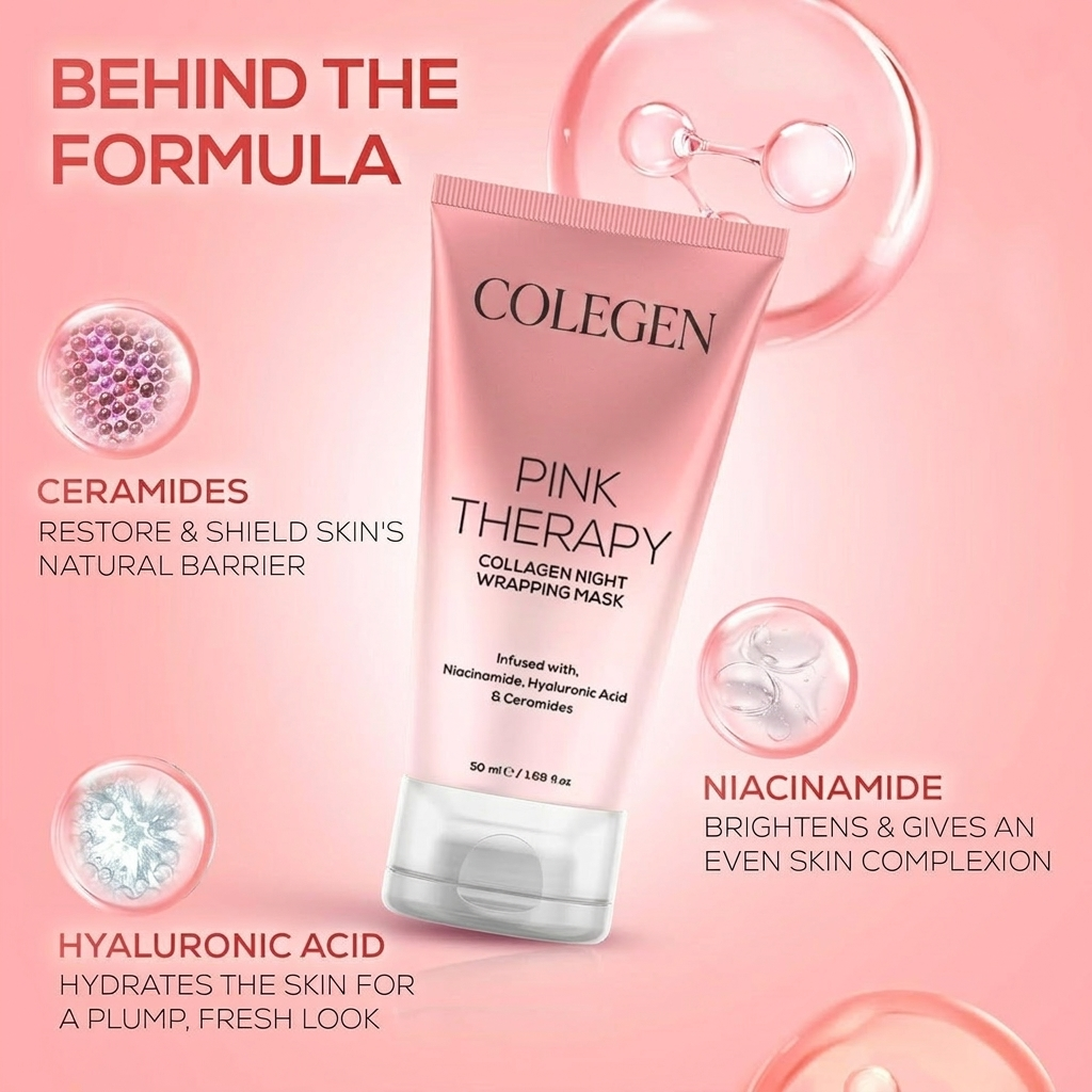 RENEE Pink Therapy Collagen Night Wrapping Face Mask