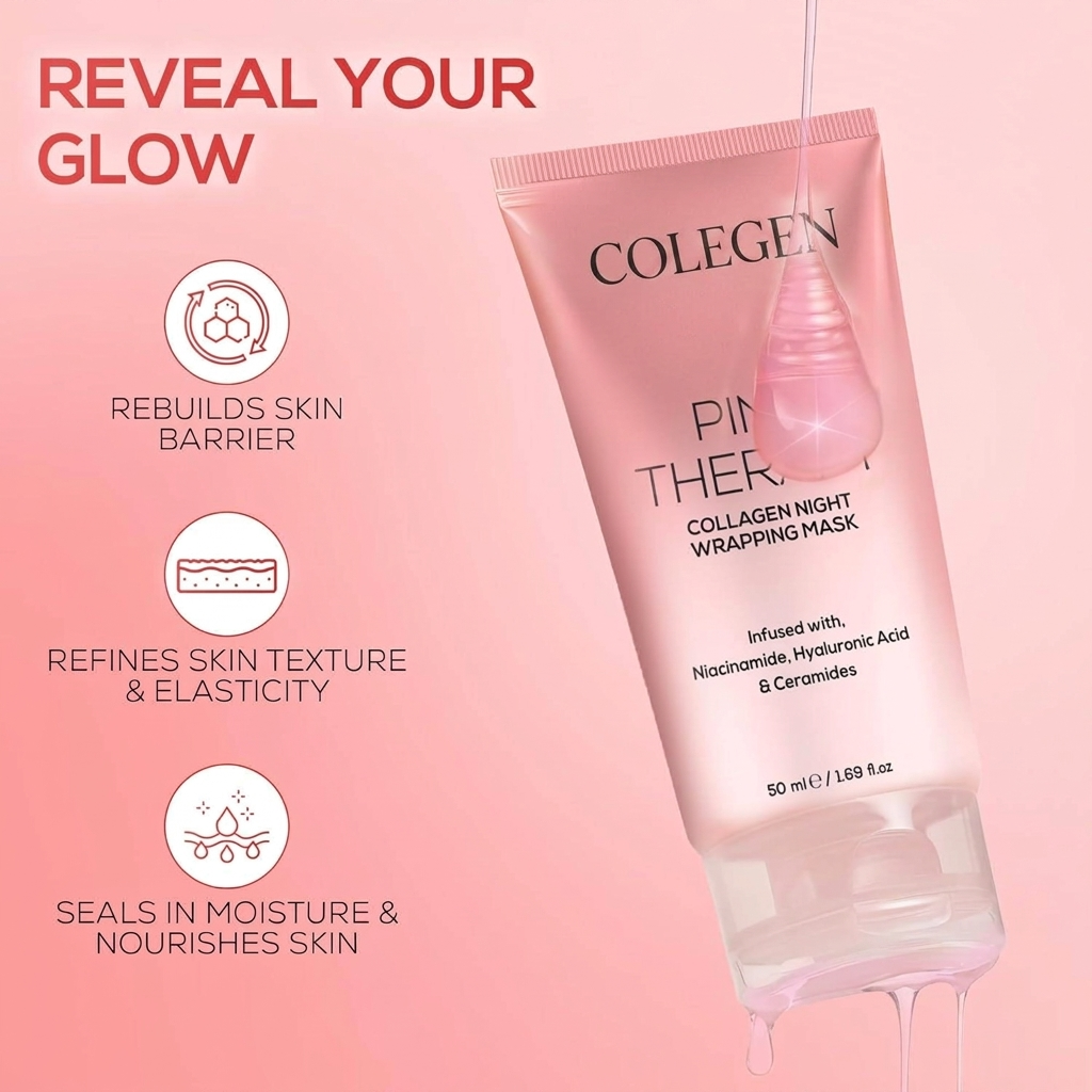 RENEE Pink Therapy Collagen Night Wrapping Face Mask